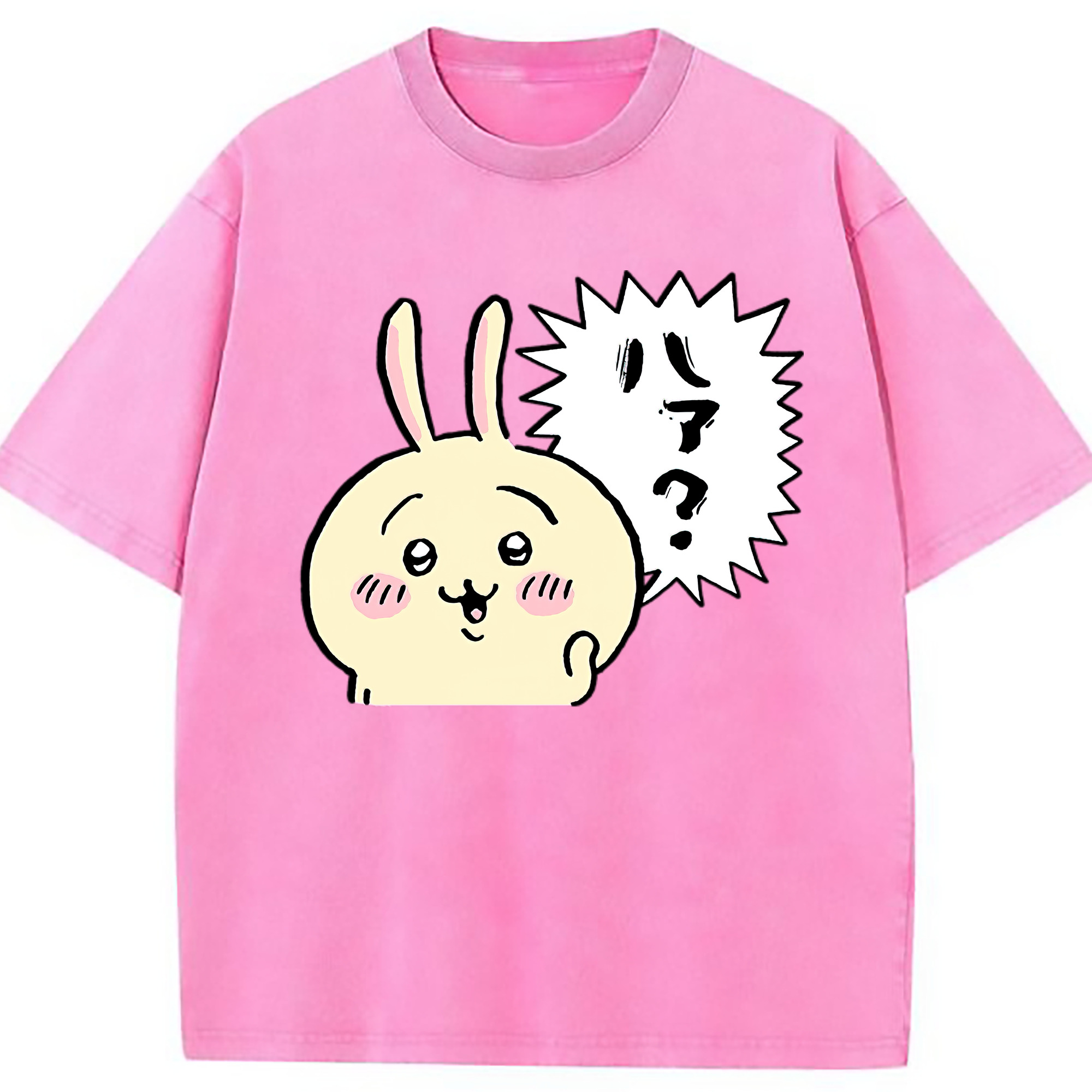 （画像用） ちいかわ うさぎ Chii-kawa usagi 綿100% ヴィンテージ風 半袖Tシャツ（フロントプリント）